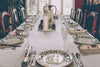  A dinner table set for a holiday feast